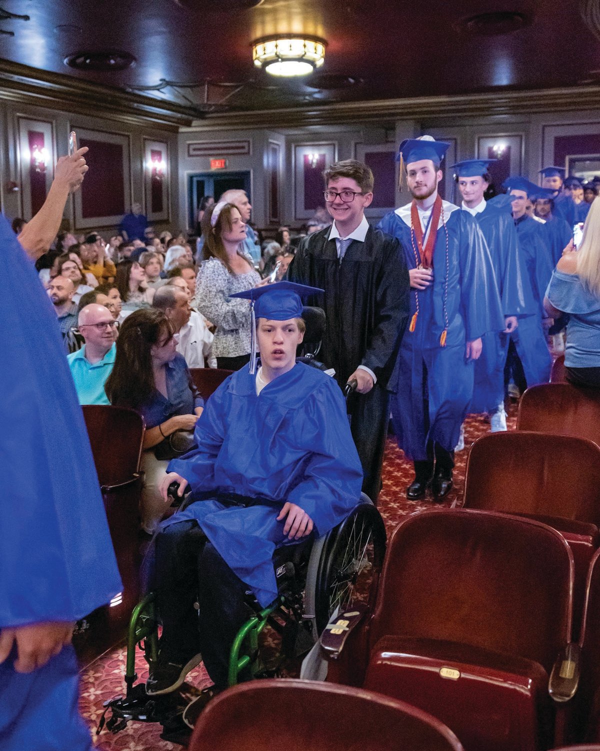 SENIORS NO MORE: Around 147 Johnston graduates flipped their tassels last Friday night. The Johnston Senior High School Class of 2022 celebrated commencement during a ceremony at the Veterans Memorial Auditorium in Providence. (Photos by Leo van Dijk/rhodyphoto.zenfolio.com)